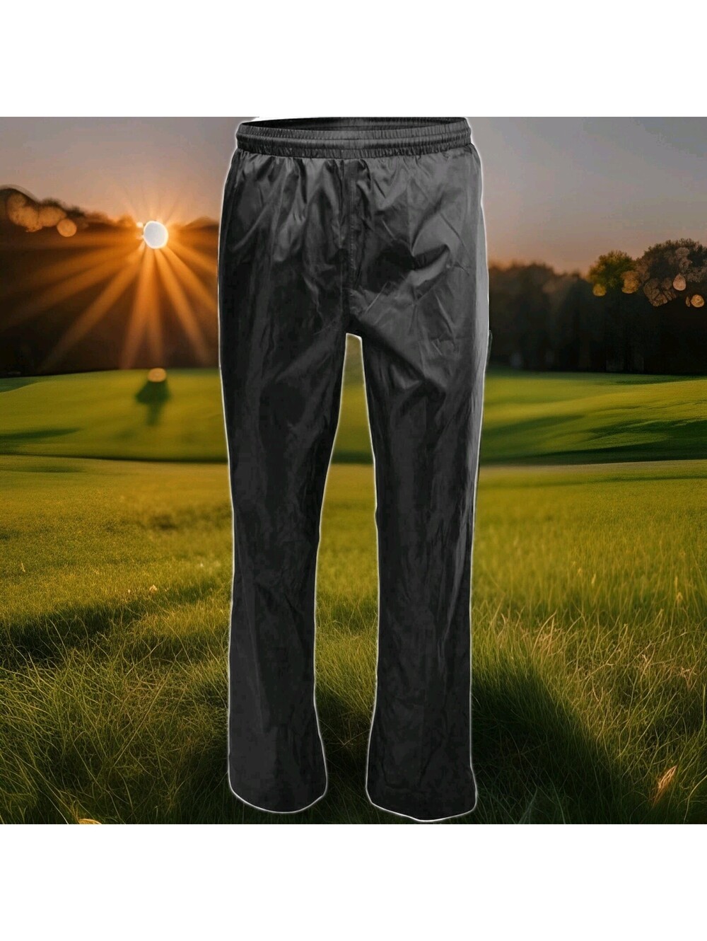 Sun Mountain Black Waterproof Golf Hiking Camp Packable Rain Pants Mens Large XL
